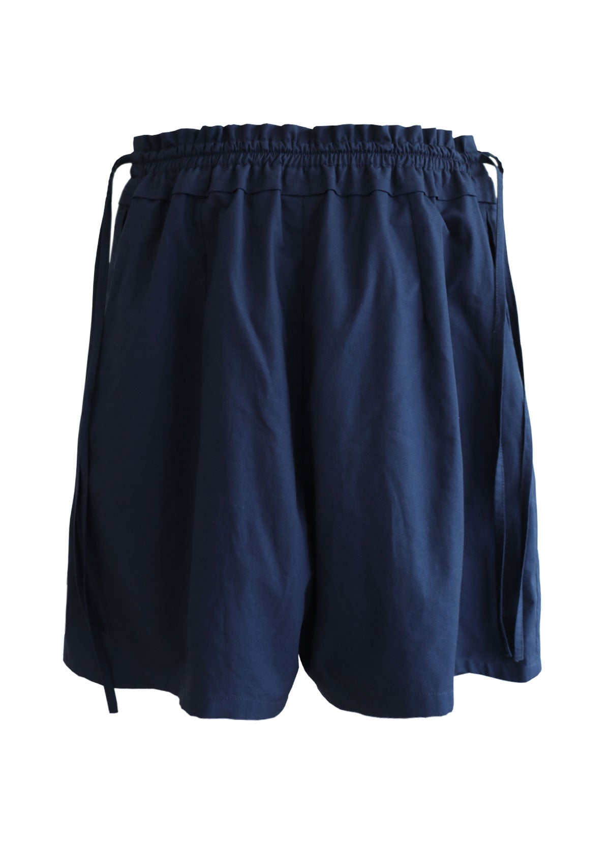 ERNST Navy Cotton Shorts with Ties