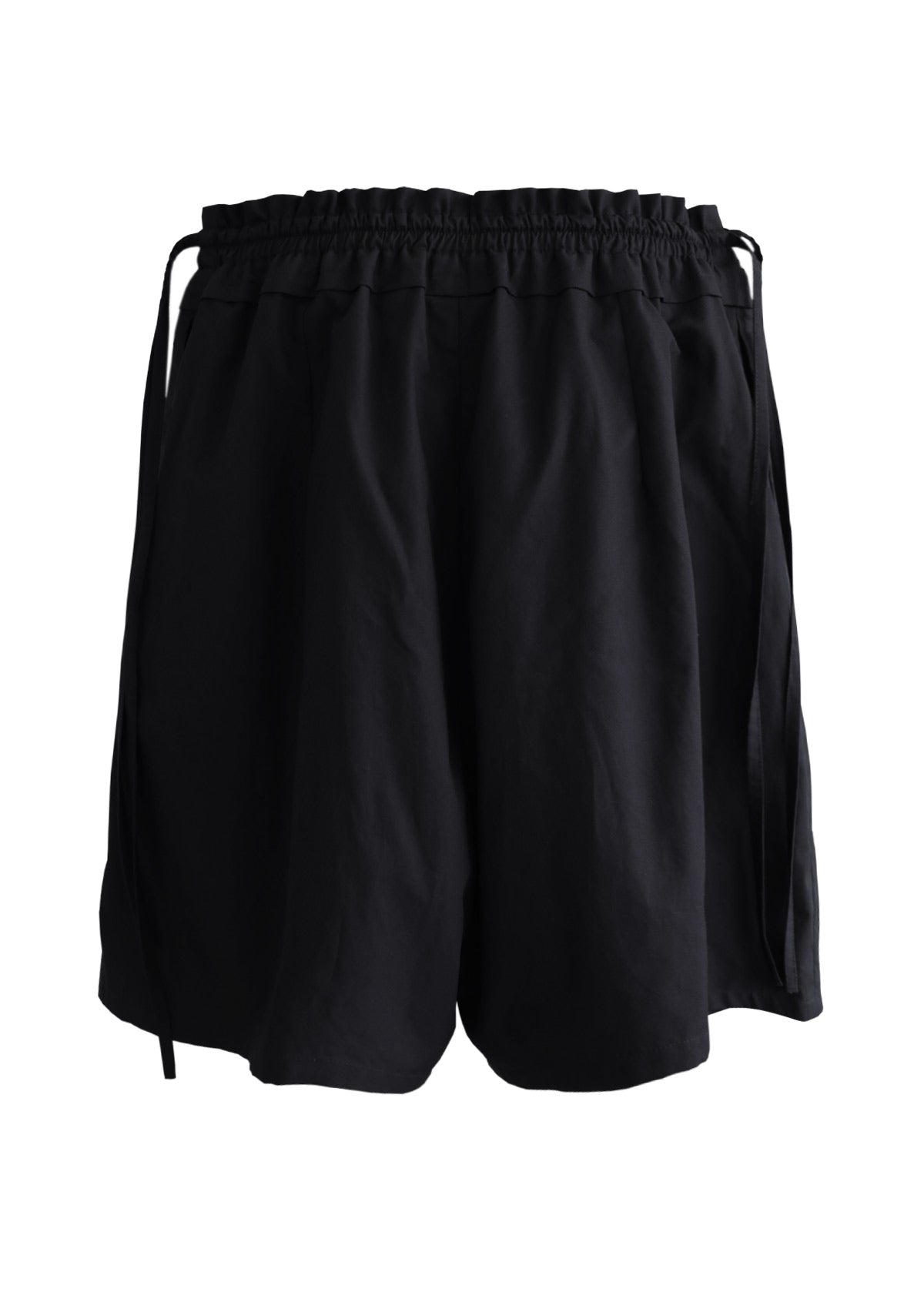 ERNST Black Cotton Shorts with Ties