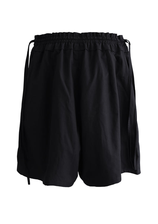 ERNST Black Cotton Shorts with Ties