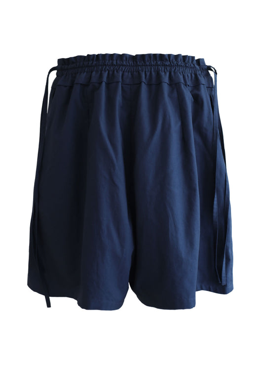 ERNST Navy Cotton Shorts with Ties