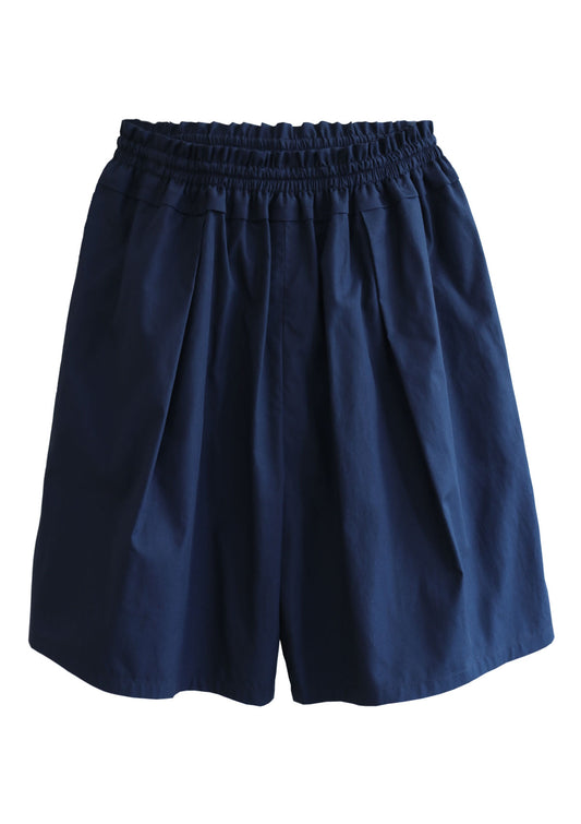 ERNST Navy Cotton Shorts with Ties