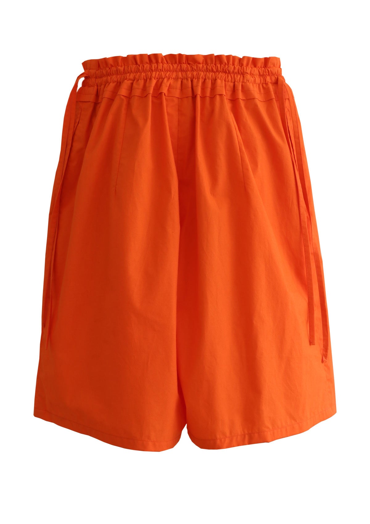 ERNST Orange Cotton Shorts with Ties