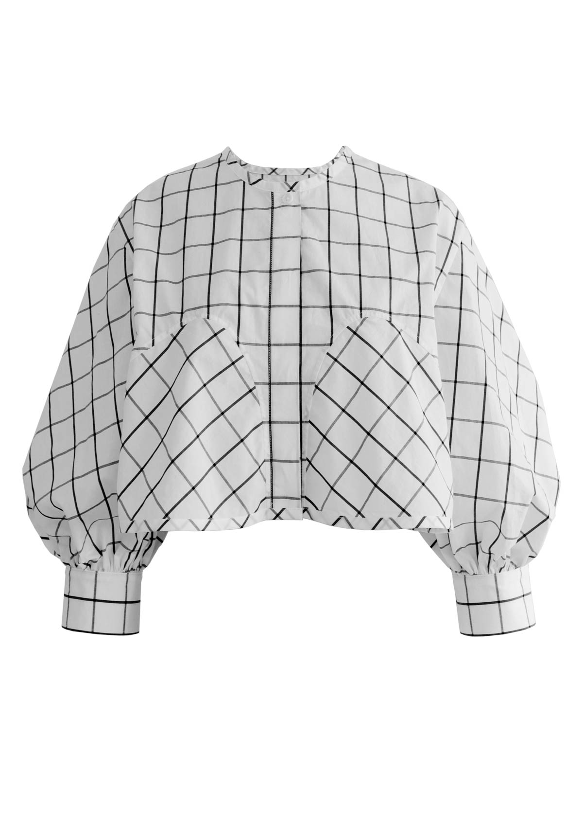 SOPHIE White Crop Top with Balloon Sleeves