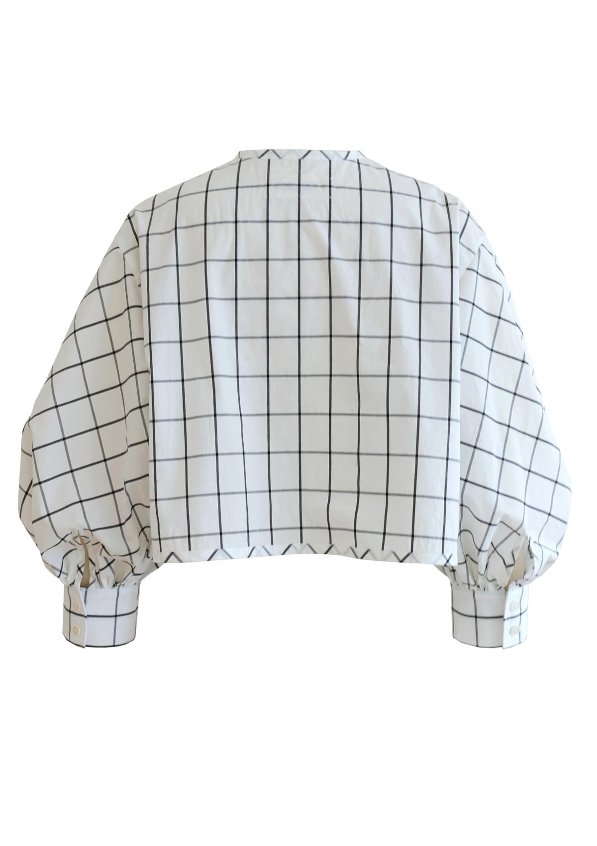 SOPHIE White Crop Top with Balloon Sleeves