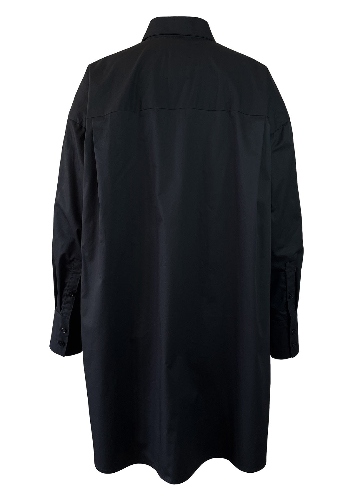 Cotton poplin oversized black women's shirt by Leophil
