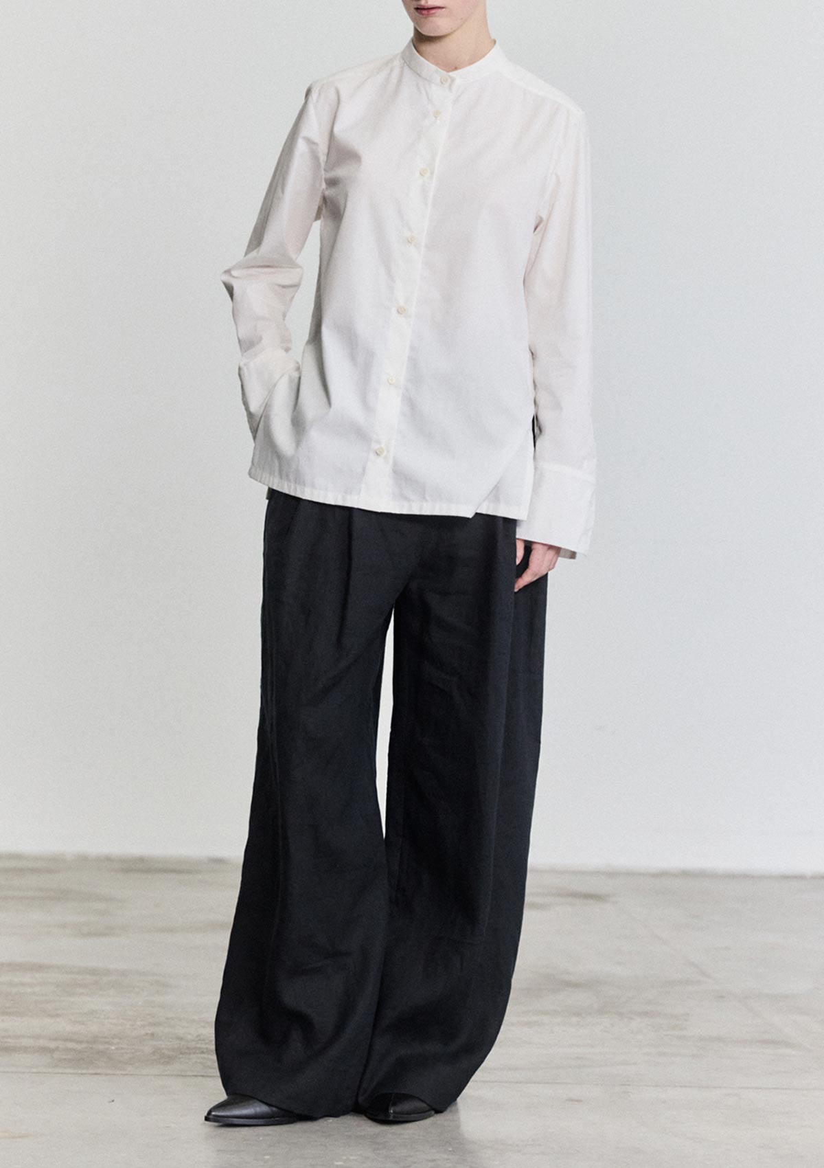 HANNA Off-White Slim Cotton Shirt for Women